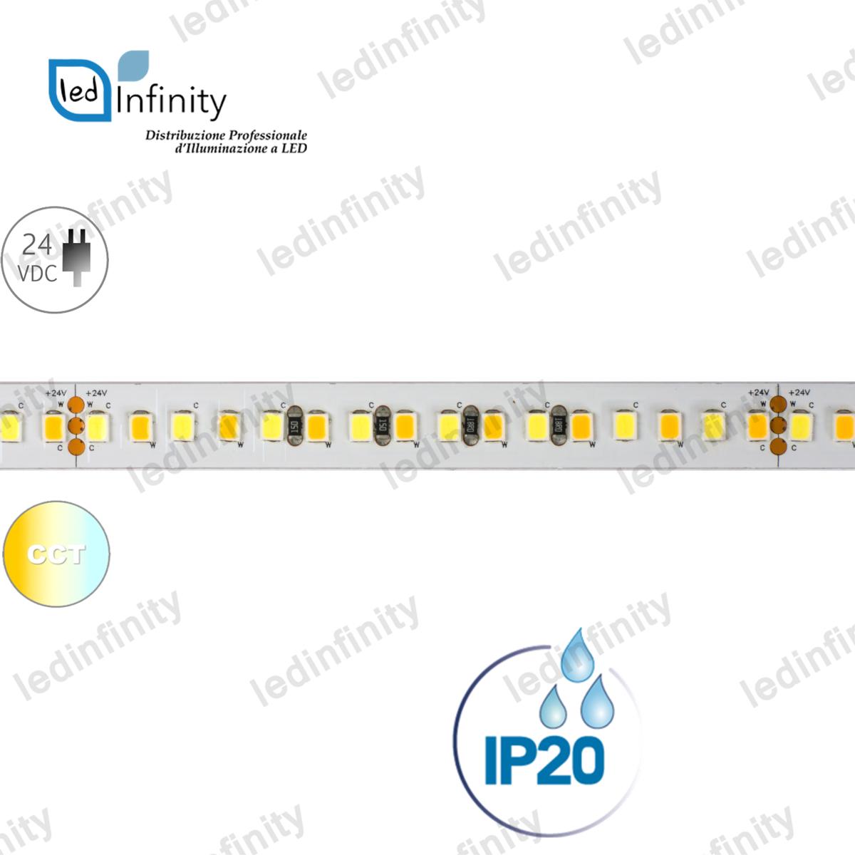 STRISCIA LED 24V CCT SMD 2835 960 LED IP20 140W 20000LM CRI80 2700-6000K