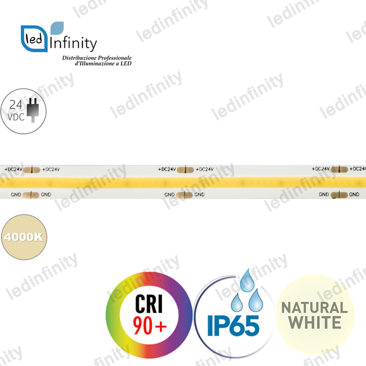 STRISCIA LED 24V COB 2400 LED IP65 50W 5250LM CRI90