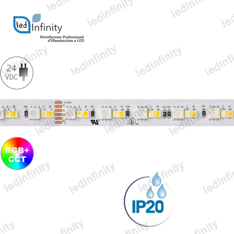 STRISCIA LED 24V RGB+CCT SMD 5050 +SMD 2835 900 LED 144W 7900LM CRI80 RGB+CCT