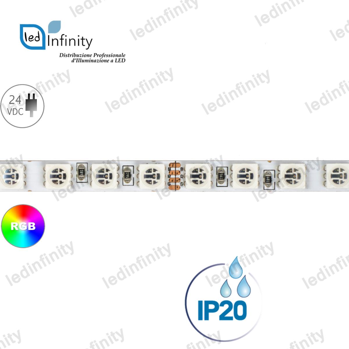 striscia led rgb 5050 24v professionale luminosissima